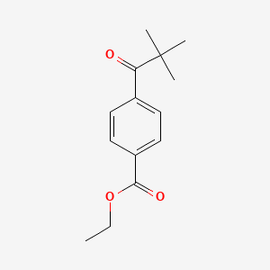 molecular formula C14H18O3 B1314844 4-<strong>π-</strong>戊酰基苯甲酸乙酯 CAS No. 62985-52-8