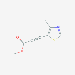 molecular formula C8H7NO2S B13148444 Methyl 3-(4-methylthiazol-5-yl)propiolate 