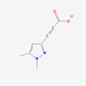 molecular formula C8H8N2O2 B13148491 3-(1,5-Dimethyl-1H-pyrazol-3-yl)propiolic acid 