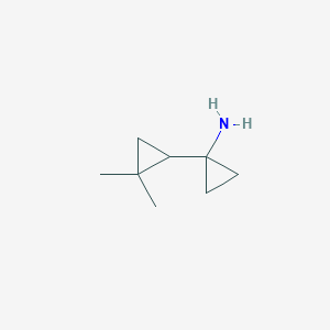 molecular formula C8H15N B13148499 1-(2,2-Dimethylcyclopropyl)cyclopropan-1-amine 