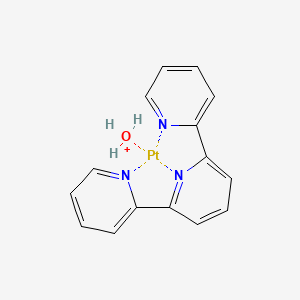 molecular formula C15H14N3OPt+ B13148507 oxidanium;2,6-dipyridin-2-ylpyridine;platinum 