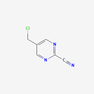 molecular formula C6H4ClN3 B13148508 5-(Chloromethyl)pyrimidine-2-carbonitrile CAS No. 1211587-90-4