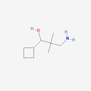 molecular formula C9H19NO B13148531 3-Amino-1-cyclobutyl-2,2-dimethylpropan-1-OL 