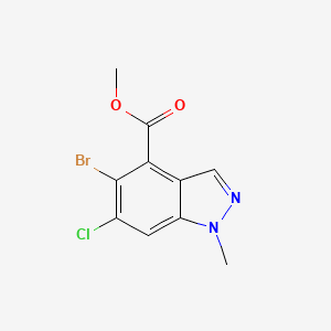 molecular formula C10H8BrClN2O2 B13148623 Methyl 5-bromo-6-chloro-1-methyl-1H-indazole-4-carboxylate 