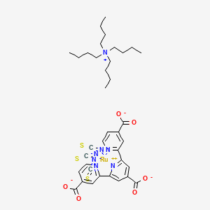 molecular formula C37H44N7O6RuS3-3 B13148670 2,6-bis(4-carboxylato-2-pyridyl)pyridine-4-carboxylate ruthenium(II) tetrabutylammonium triisothiocyanate 