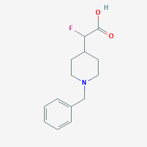 molecular formula C14H18FNO2 B13148695 2-(1-Benzylpiperidin-4-YL)-2-fluoroacetic acid 