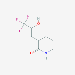 molecular formula C8H12F3NO2 B13148700 3-(3,3,3-Trifluoro-2-hydroxypropyl)piperidin-2-one 