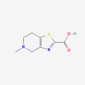 molecular formula C8H10N2O2S B13148703 4,5,6,7-Tetrahydro-5-methylthiazolo[4,5-c]pyridine-2-carboxylic acid 