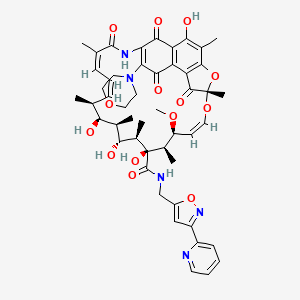 molecular formula C49H57N5O14 B13148730 25-O-Desacetyl-(C-(3-pyridin-2-YL-isoxazol-5-YL)-methylaminocarbonyl)3-morpholinorifamycins 