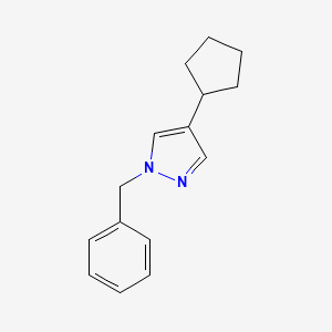 molecular formula C15H18N2 B13148739 1-Benzyl-4-cyclopentyl-1H-pyrazole 