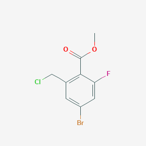 molecular formula C9H7BrClFO2 B13148748 Methyl 4-bromo-2-(chloromethyl)-6-fluorobenzoate 