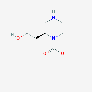 molecular formula C11H22N2O3 B1314876 (S)-叔丁基 2-(2-羟乙基)哌嗪-1-甲酸酯 CAS No. 169448-17-3