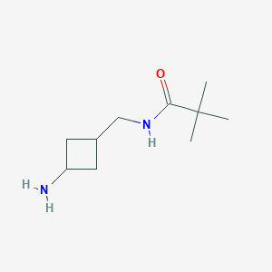 molecular formula C10H20N2O B13148764 N-[(3-aminocyclobutyl)methyl]-2,2-dimethylpropanamide 