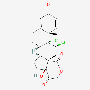 (1S,2S,5R,10R,12S,13R,14S)-12,13-dichloro-5-hydroxy-14-methyl-8-oxapentacyclo[11.8.0.02,10.05,10.014,19]henicosa-15,18-diene-6,9,17-trione