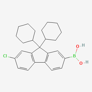 (7-Chloro-9,9-dicyclohexyl-9H-fluoren-2-YL)boronic acid