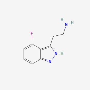 molecular formula C9H10FN3 B13148847 2-(4-Fluoro-1H-indazol-3-yl)ethanamine 