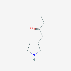 molecular formula C8H15NO B13148972 1-(Pyrrolidin-3-yl)butan-2-one 