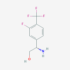 molecular formula C9H9F4NO B13148995 (S)-2-Amino-2-(3-fluoro-4-(trifluoromethyl)phenyl)ethanol CAS No. 1213918-01-4