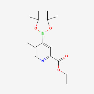 molecular formula C15H22BNO4 B13149060 Ethyl 5-methyl-4-(4,4,5,5-tetramethyl-1,3,2-dioxaborolan-2-yl)picolinate 