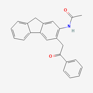 molecular formula C23H19NO2 B13149080 N-(3-(2-Oxo-2-phenylethyl)-9H-fluoren-2-yl)acetamide CAS No. 138816-01-0