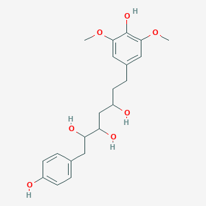 molecular formula C21H28O7 B13149103 7-(4-Hydroxy-3,5-dimethoxyphenyl)-1-(4-hydroxyphenyl)heptane-2,3,5-triol 