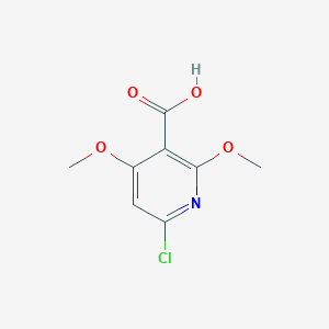 molecular formula C8H8ClNO4 B13149204 6-Chloro-2,4-dimethoxynicotinic acid CAS No. 1256821-79-0