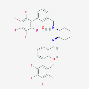 2',3',4',5',6'-Pentafluoro-3-((E)-(((1R,2R)-2-(((2',3',4',5',6'-pentafluoro-2-hydroxy-[1,1'-biphenyl]-3-yl)methyl)amino)cyclohexyl)imino)methyl)-[1,1'-biphenyl]-2-ol