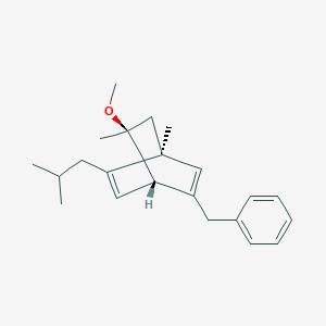 molecular formula C22H30O B1314929 (1S,4S,8S)-5-Benzyl-2-isobutyl-8-methoxy-1,8-dimethylbicyclo[2.2.2]octa-2,5-diene CAS No. 862499-50-1