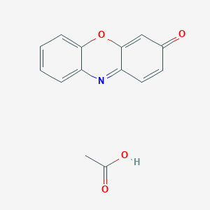 molecular formula C14H11NO4 B13149334 3H-Phenoxazin-3-one acetate 