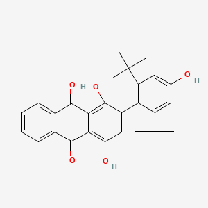 molecular formula C28H28O5 B13149361 2-(2,6-Di-tert-butyl-4-hydroxyphenyl)-1,4-dihydroxyanthracene-9,10-dione 