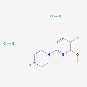 molecular formula C10H16BrCl2N3O B13149411 1-(5-Bromo-6-methoxypyridin-2-yl)piperazine dihydrochloride 