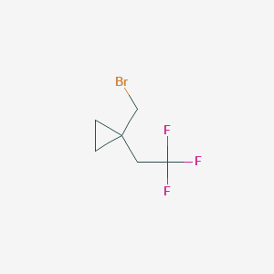 molecular formula C6H8BrF3 B13149547 1-(Bromomethyl)-1-(2,2,2-trifluoroethyl)cyclopropane 