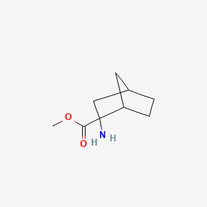 molecular formula C9H15NO2 B13149550 Methyl 2-aminobicyclo[2.2.1]heptane-2-carboxylate 