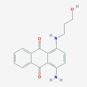 molecular formula C17H16N2O3 B13149577 1-Amino-4-((3-hydroxypropyl)amino)anthracene-9,10-dione CAS No. 62956-44-9