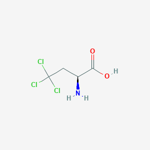 molecular formula C4H6Cl3NO2 B13149694 Butanoic acid,2-amino-4,4,4-trichloro-,(S)-(9ci) 