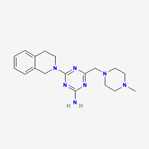 molecular formula C18H25N7 B13149720 Isoquinoline, 1,2,3,4-tetrahydro-2-(4-amino-6-((4-methyl-1-piperazinyl)methyl)-s-triazin-2-yl)- CAS No. 30146-71-5