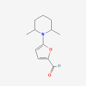 molecular formula C12H17NO2 B13149725 5-(2,6-Dimethylpiperidin-1-YL)furan-2-carbaldehyde 