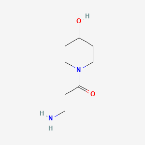 molecular formula C8H16N2O2 B13149785 3-Amino-1-(4-hydroxypiperidin-1-yl)propan-1-one 