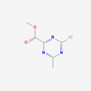 molecular formula C6H6ClN3O2 B13149795 Methyl 4-chloro-6-methyl-1,3,5-triazine-2-carboxylate 