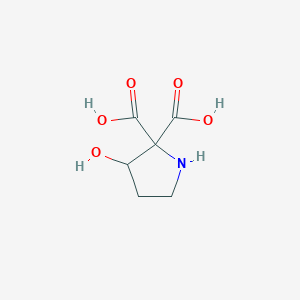 molecular formula C6H9NO5 B13149873 3-Hydroxypyrrolidine-2,2-dicarboxylic acid CAS No. 89464-65-3