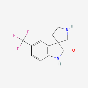 molecular formula C12H11F3N2O B13149946 5-(Trifluoromethyl)spiro[indoline-3,3'-pyrrolidin]-2-one 