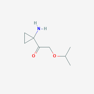 molecular formula C8H15NO2 B13149957 1-(1-Aminocyclopropyl)-2-(propan-2-yloxy)ethan-1-one 