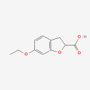 molecular formula C11H12O4 B13149961 6-Ethoxy-2,3-dihydro-1-benzofuran-2-carboxylic acid 