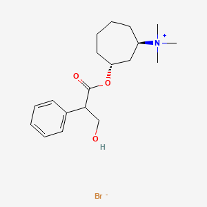 molecular formula C19H30BrNO3 B13149967 endo-3-((3-Hydroxy-2-phenylpropanoyl)oxy)-8,8-dimethyl-8-azabicyclo[3.2.1]octan-8-iumbromide 