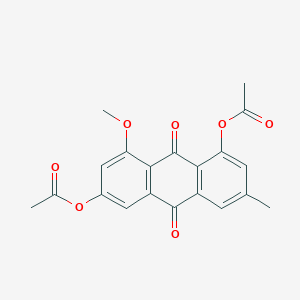 molecular formula C20H16O7 B13149996 8-Methoxy-3-methyl-9,10-dioxo-9,10-dihydroanthracene-1,6-diyl diacetate CAS No. 87686-82-6