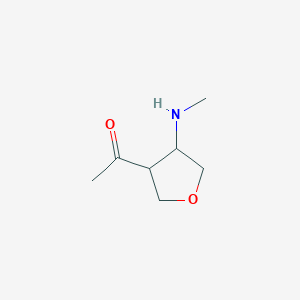 molecular formula C7H13NO2 B13150127 1-[4-(Methylamino)oxolan-3-yl]ethan-1-one 