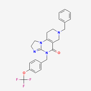 7-Benzyl-4-(4-(trifluoromethoxy)benzyl)-1,2,6,7,8,9-hexahydroimidazo[1,2-a]pyrido[3,4-e]pyrimidin-5(4H)-one