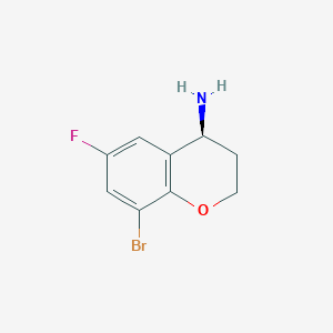 molecular formula C9H9BrFNO B13150188 (S)-8-Bromo-6-fluorochroman-4-amine 