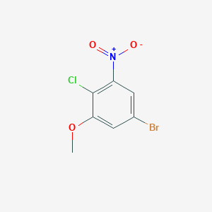 molecular formula C7H5BrClNO3 B13150191 5-Bromo-2-chloro-1-methoxy-3-nitrobenzene CAS No. 63603-16-7