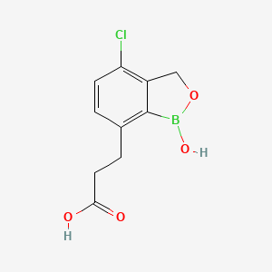 molecular formula C10H10BClO4 B13150207 4-Chloro-1,3-dihydro-1-hydroxy-2,1-benzoxaborole-7-propanoic acid 